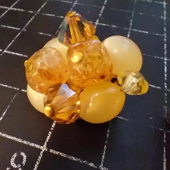 Vintage Double Strand Glass Necklace & Clip-On Earring Set, 1950s-1960s … - Picture 9 of 12